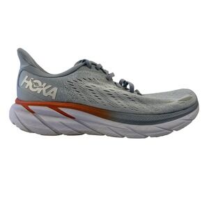 Hoka One One Clifton 8 Shoes Womens Size 9B Gray Orange Lightweight Running BFPA